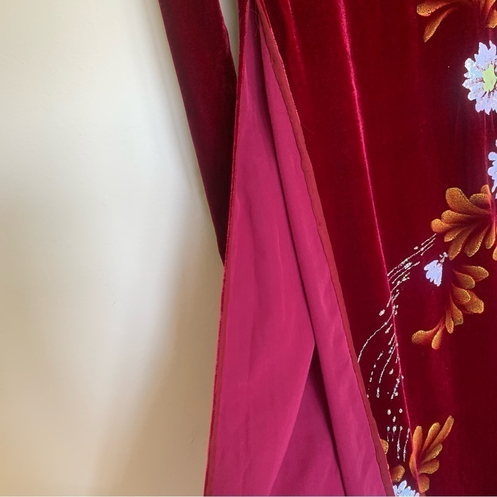 1990’s Velveteen cheongsam cocktail over dress - Picture 14 of 16